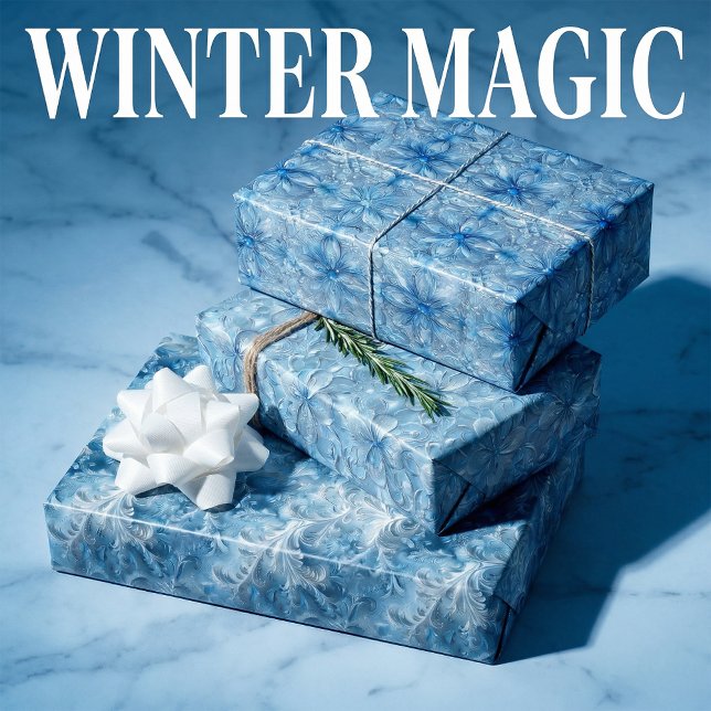 Frosted Windowpanes and Ice Crystals Pattern Wrapping Paper Sheet (Creator Uploaded)