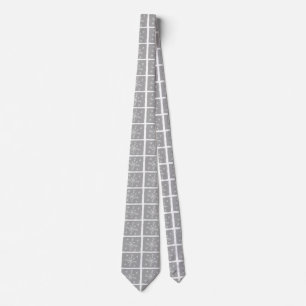 Frosted Windowpanes Neck Tie (Grey & White)
