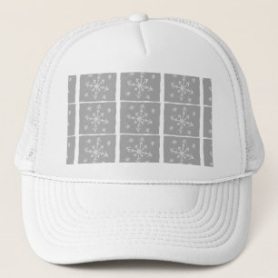Frosted Windowpanes Trucker Hat (Grey & White)
