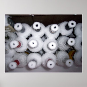 Frosted Wine Bottles Poster