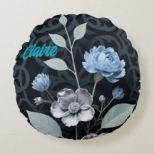 Frosted Winter Floral, Icy Blue & Silver Pattern R