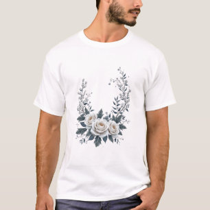 Frosted Winter Florals - Elegant Seasonal Charm T-Shirt