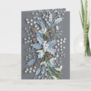 Frosted Winter Snowdrop Floral Arrangement Card
