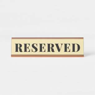 Frosted Yellow RESERVED Desk Name Plate