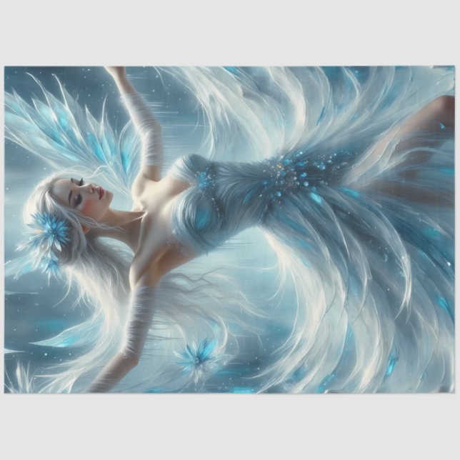 Frostfall Enchantress Ice Ballet Winter Fairy  Tissue Paper (Front)