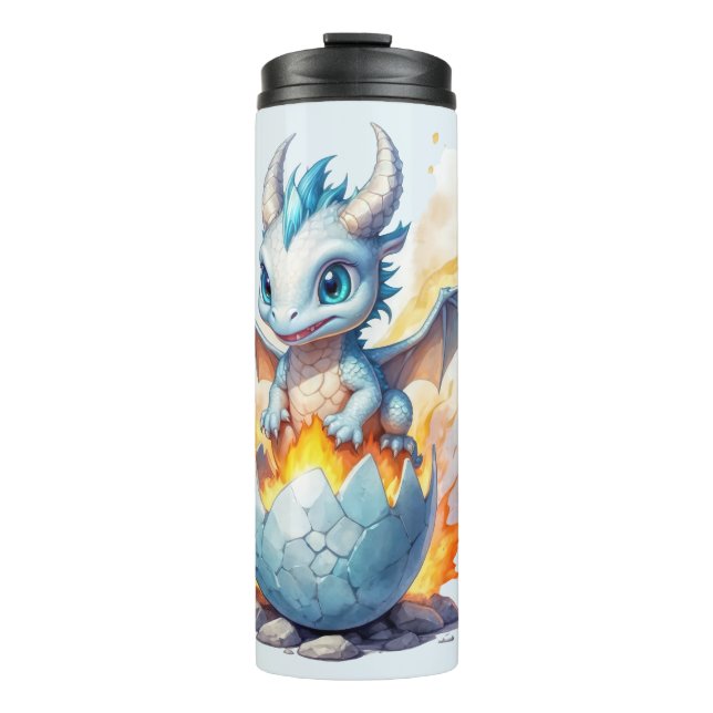 Frostfire Hatchling Blue Dragon  Thermal Tumbler (Front)