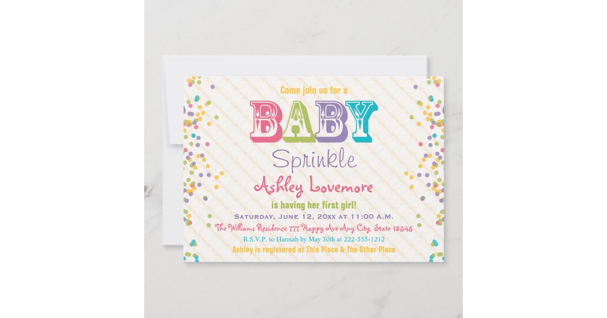 Frosting and Sprinkles Baby Sprinkle Invitation Zazzle