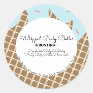 Frosting Body Butter Bath Branding Packaging Classic Round Sticker