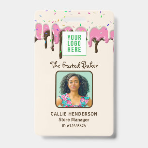 Frosting Pastry Bakery Logo Business Employee ID Badge