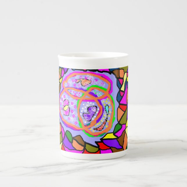 Frosty art designer bone china mug (Front)