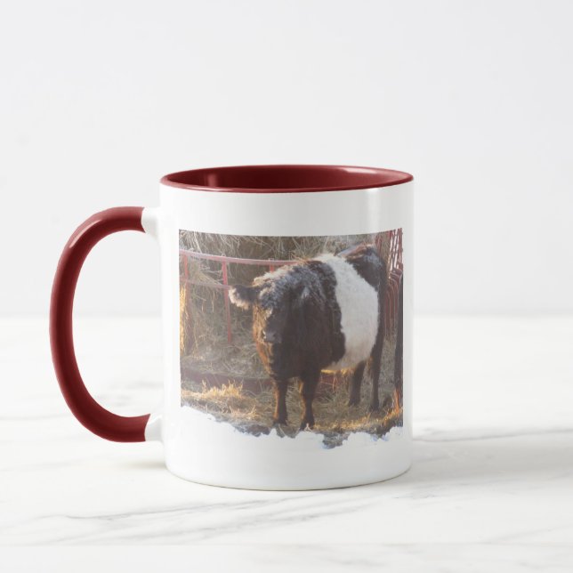 Frosty Belted Galloway Cow Mug (Left)