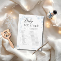 Frosty  Blue Bow Baby Word Scramble Game 
