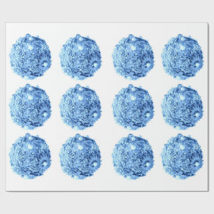 Frosty Blue Ornaments Wrapping Paper