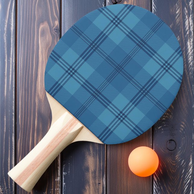 Frosty Blue Plaid Ping Pong Paddle (Creator Uploaded)
