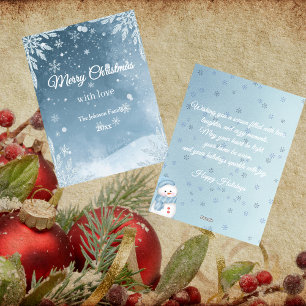 Frosty Blue & White Elegant Christmas Card