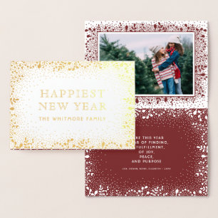 Frosty Branches Holiday Photo Foil Card