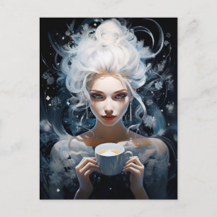 Frosty Brews: Winter's Elixir for Coffee Aficionad Holiday Postcard