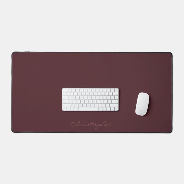 Frosty Champagne Pink Peach Purple Ombré with Name Desk Mat (Keyboard & Mouse)