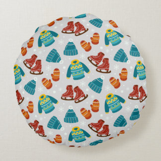 Frosty Days Cosy  Round Cushion