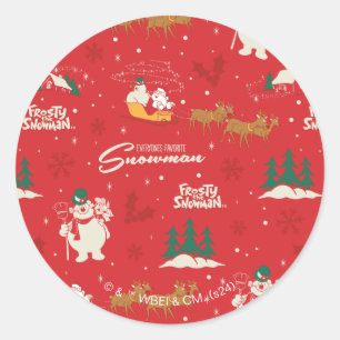 Frosty - Everyone's Favourite Snowman Pattern Classic Round Sticker