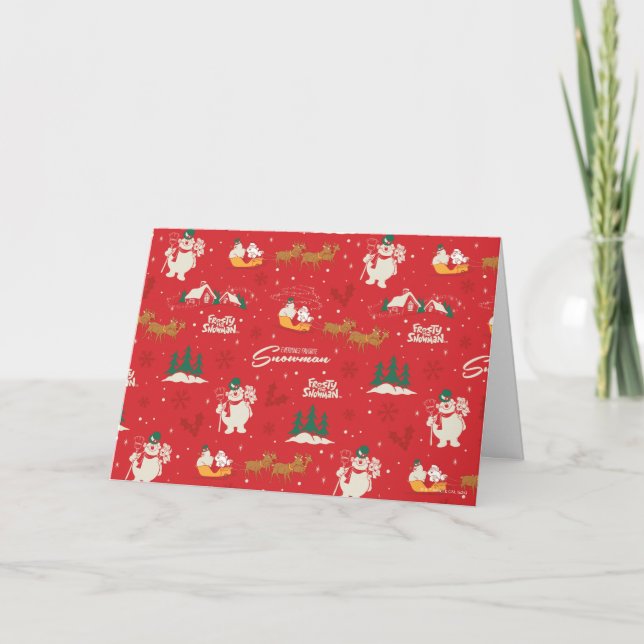 Frosty - Everyone's Favourite Snowman Pattern Holiday Card (Front)