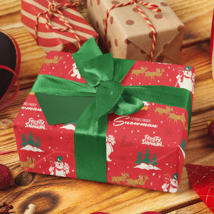 Frosty - Everyone's Favourite Snowman Pattern Wrapping Paper Sheet