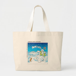 Frosty Fights The Flu Funny Christmas Gifts & Tees Large Tote Bag