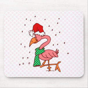 Frosty Flamingo Mouse Pad