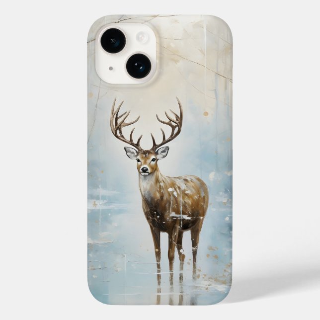 Frosty Forest Woodland Deer Case-Mate iPhone Case (Back)