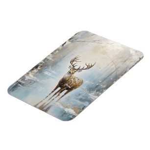 Frosty Forest Woodland Deer Magnet