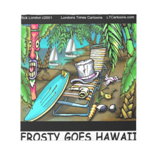 Frosty Goes Hawaii Funny Christmas Notepad