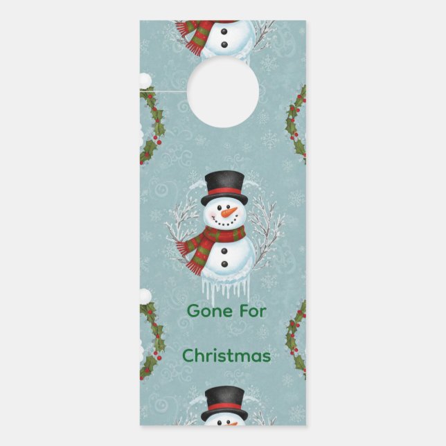 Frosty Gone For Christmas Door Hanger (Front)