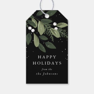 Frosty Green Wreath Gift Tags