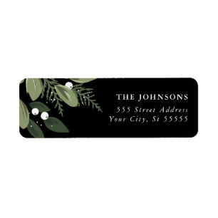 Frosty Green Wreath Return Address Label