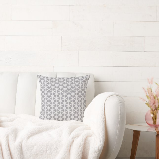 Frosty Grey White Grid Cushion (Couch)