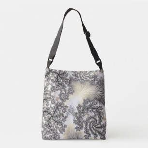 Frosty Ice Crystals Frozen Look Fractal Art Crossbody Bag