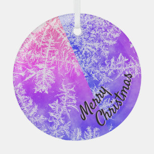Frosty Merry Christmas Glass Ornament