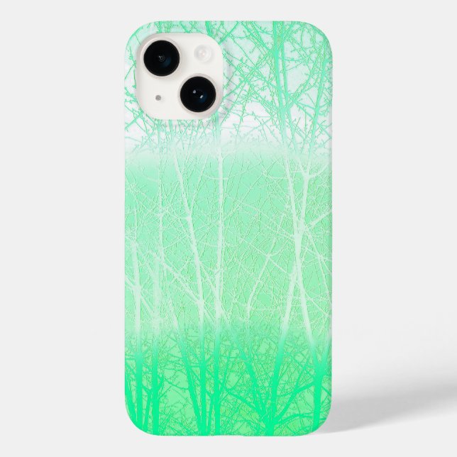 Frosty Misty Branches Mint Green Case-Mate iPhone Case (Back)