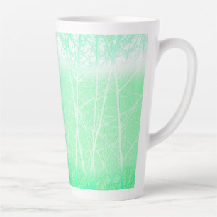 Frosty Misty Branches Mint Green Latte Mug
