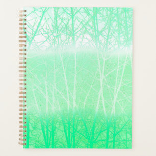 Frosty Misty Branches Mint Green Planner