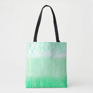 Frosty Misty Branches Mint Green Tote Bag
