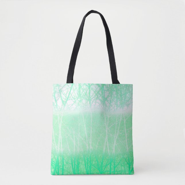 Frosty Misty Branches Mint Green Tote Bag (Front)