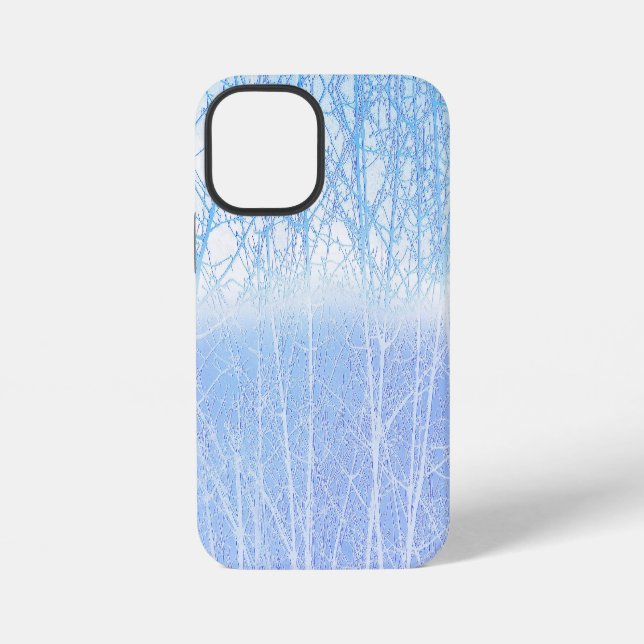 Frosty MIsty Trees Baby Blue iPhone Case (Back)