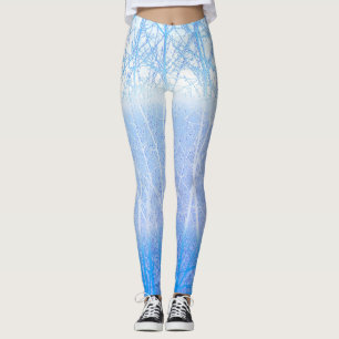 Frosty MIsty Trees Baby Blue Leggings