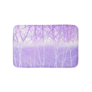 Frosty Misty Trees in Lilac Lavender Bath Mat