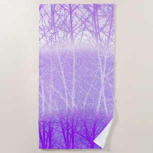 Frosty Misty Trees in Lilac Lavender Beach Towel