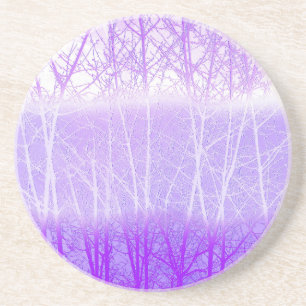 Frosty Misty Trees in Lilac Lavender Coaster