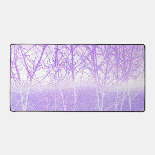 Frosty Misty Trees in Lilac Lavender Desk Mat