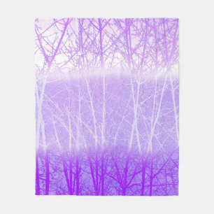 Frosty Misty Trees in Lilac Lavender Fleece Blanket