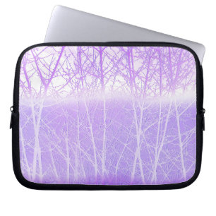 Frosty Misty Trees in Lilac Lavender Laptop Sleeve